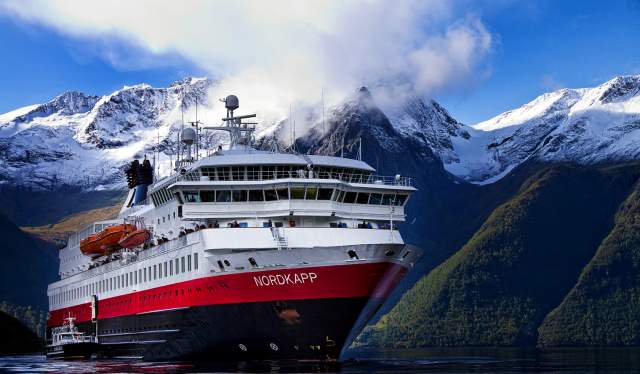 Hurtigruten on the Hjorundfjorden