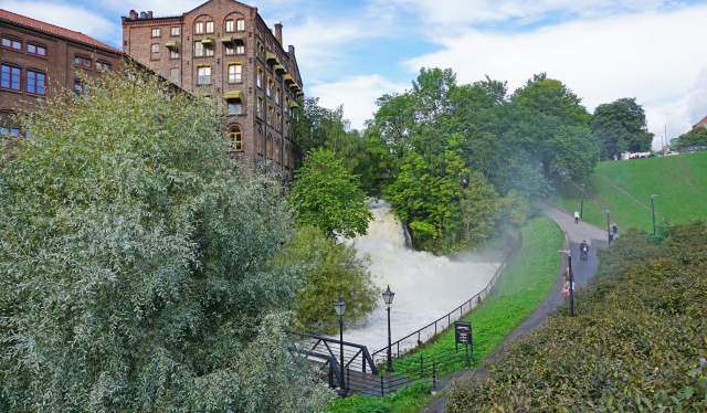 The Akerselva river that runs through the green capital Oslo in Norway