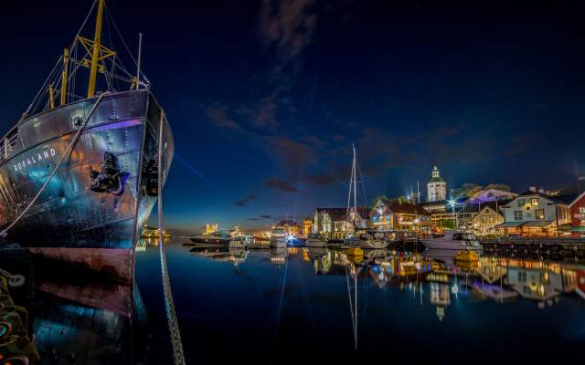 Stavanger Harbour By Night