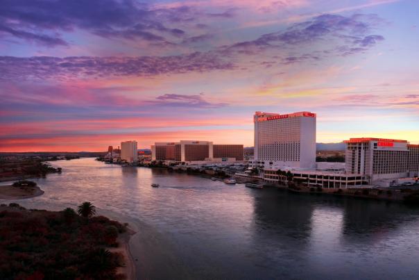 Photo of the colorado river in laughlin at sunset