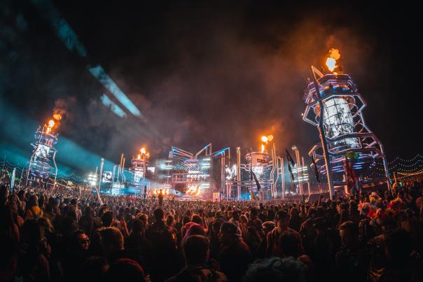 A huge crowd gathers at one of the many unique stages at EDC Las Vegas 2022.