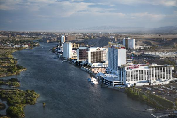 Aerial view of Laughlin during the day
