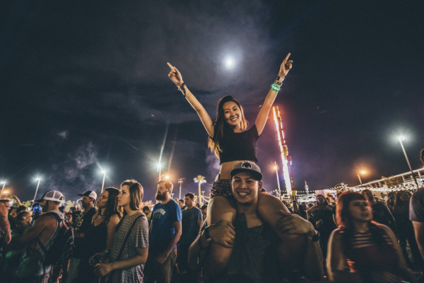 A couple having a great time at a festival!