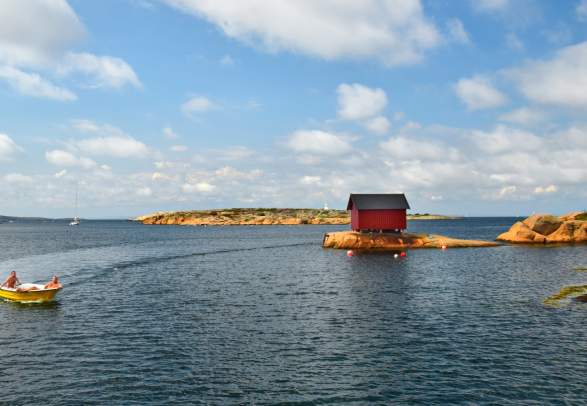 Boat in the ocean outside of Hvaler in Østfold