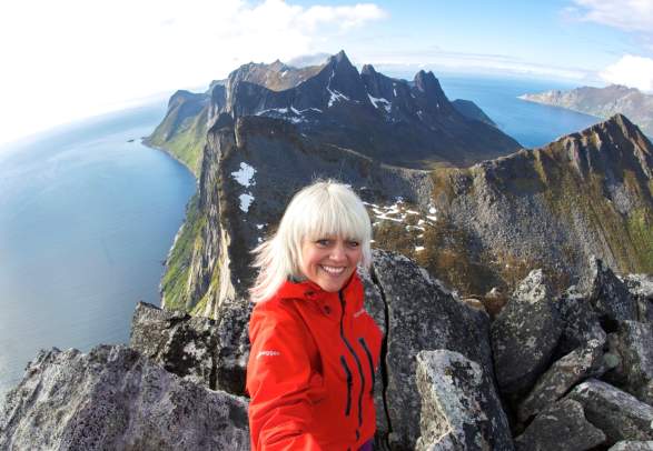 At the top of Segla at Senja, Northern Norway