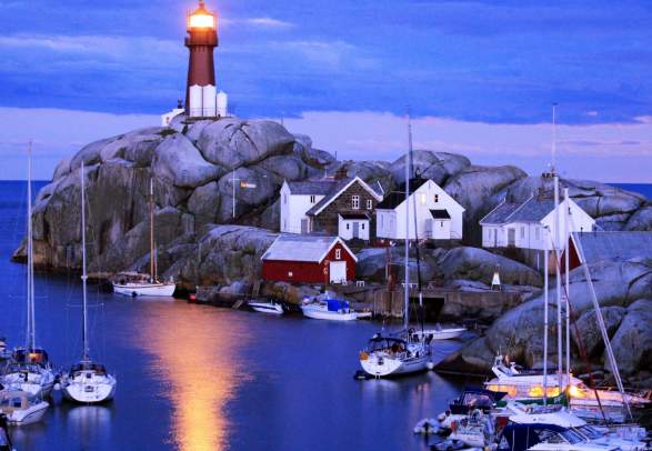 Lighthouse at Svenner off the coast from Larvik