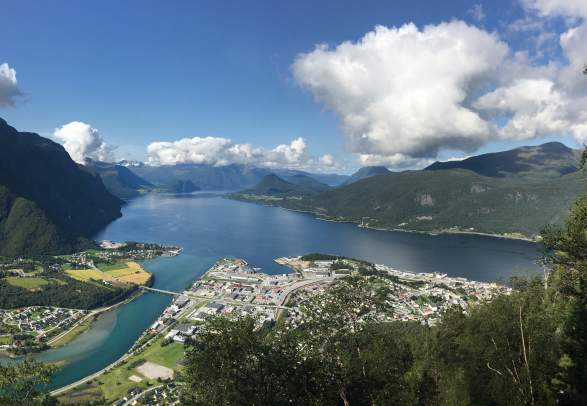 The Romsdalsfjord by the city of Åndalsnes in Fjord Norway