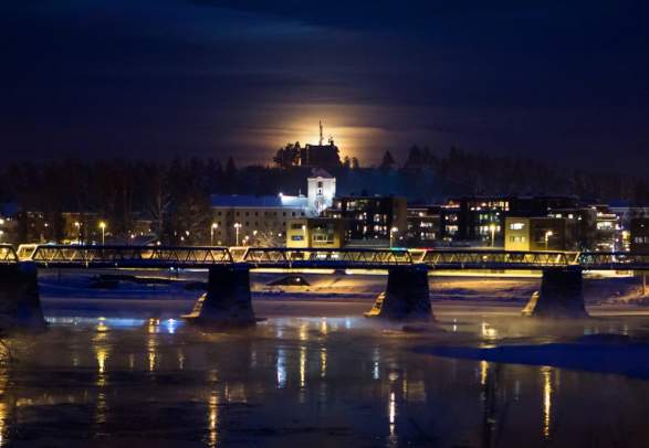 Elverum city view by night