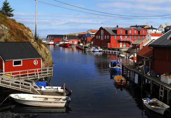 A small harbor in Mausund at the coast of Trøndelag