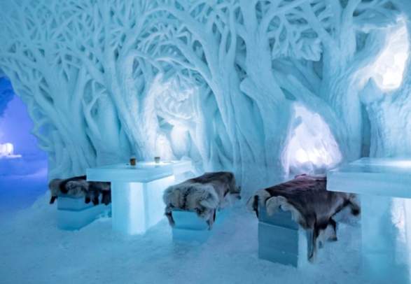 Restaurant at Snowhotel Kirkenes in Northern Norway