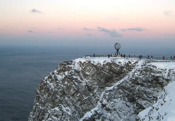 The North Cape plateau covered in snow