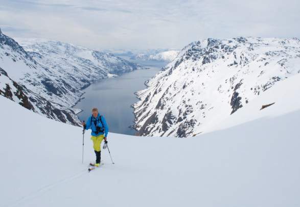Skiing in Seiland national park near Hammerfest, Northern Norway