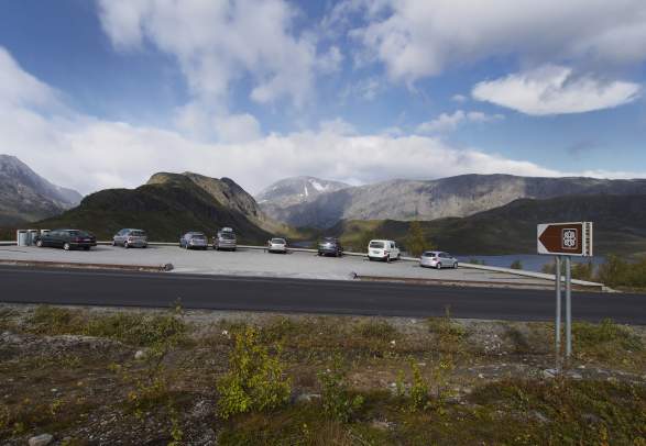 Vargbakkene viewpoint on Norwegian Scenic Route Valdresflye, Eastern Norway