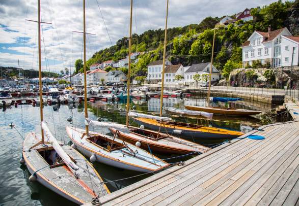 Old wooden boats in Risør