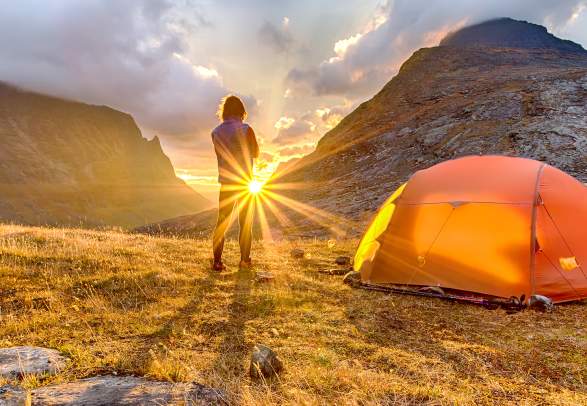 Setting sun in the Hardangervidda national park