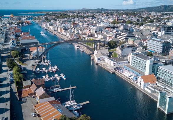 Haugesund city in Fjord Norway