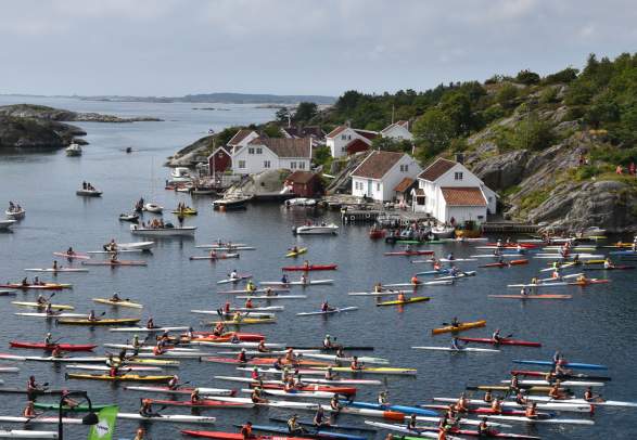 The Blindleialøpet kayaking race in Lillesand, Southern Norway