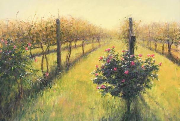Painting of a Loudoun vineyard