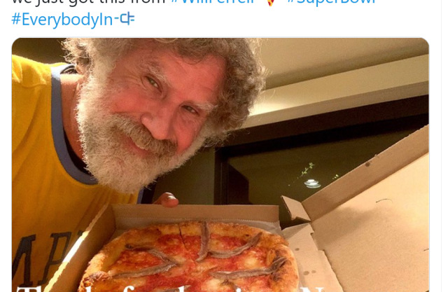 Will Ferrell's pizza tweet on Visit Norway Twitter