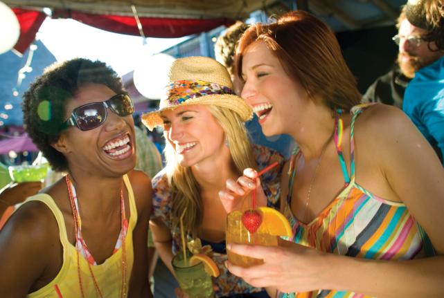 Friends having fun in Panama City Beach, Florida