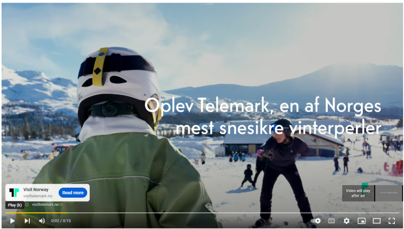 Eksempel YouTube familie i Telemark retargeting