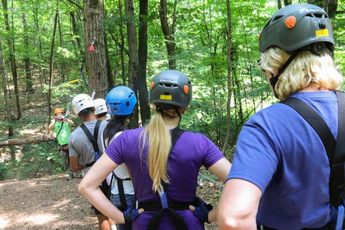 Zipline riders