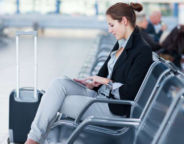 Woman Waiting at Airport