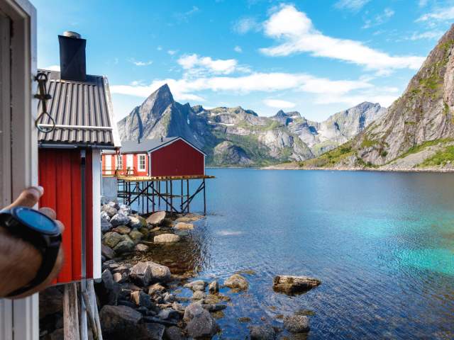 View from a window in Lofoten
