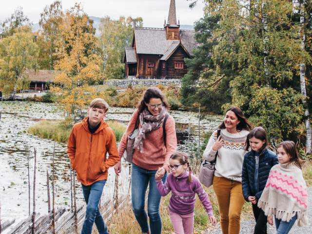 A family having a great time in Maihaugen, Lillehammer