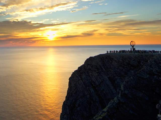 The North Cape plateau in midnight sun