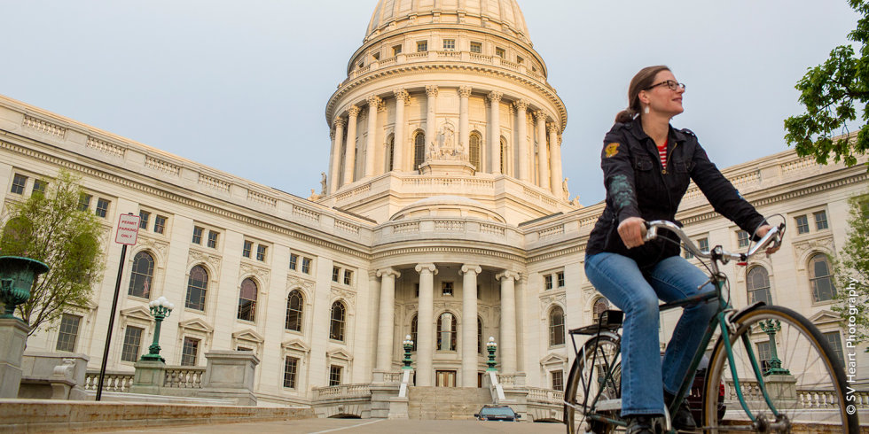 Biking on Capitol Square