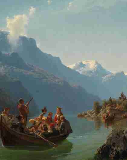 La Procession de Bridal sur le Hardangerfjord, par Hans Gude et Adolph Tidemand