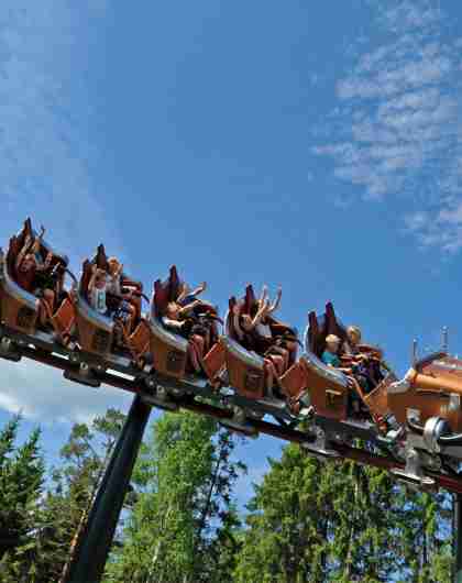 The rollercoaster Il Tempo Extra Gigante at Hunderfossen Adventure Park in Lillehammer, Norway