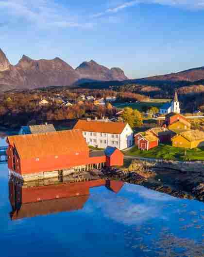 Image of the landscape of Kjerringøy in Bodø, Northern Norway during summer