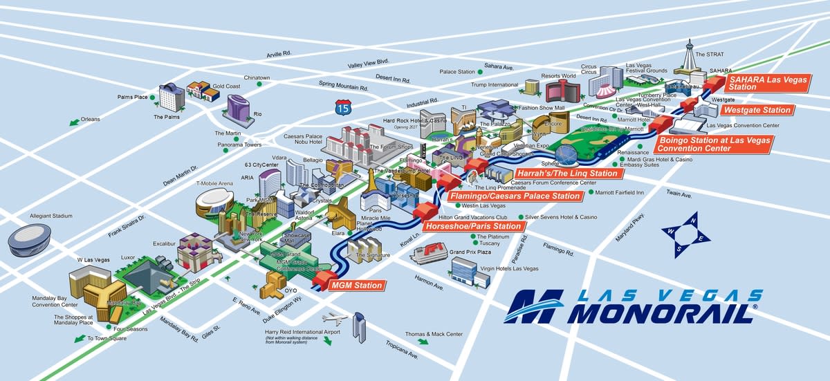 Las Vegas Monorail Map April 2026