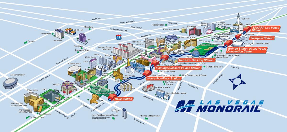Las Vegas Monorail Map April 2026