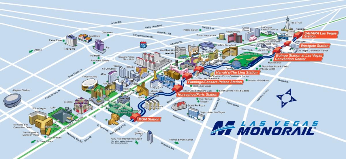 Las Vegas Monorail map
