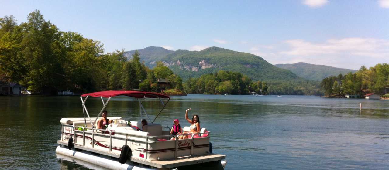 Pontoon Boat Ride on Lake Lure, NC}