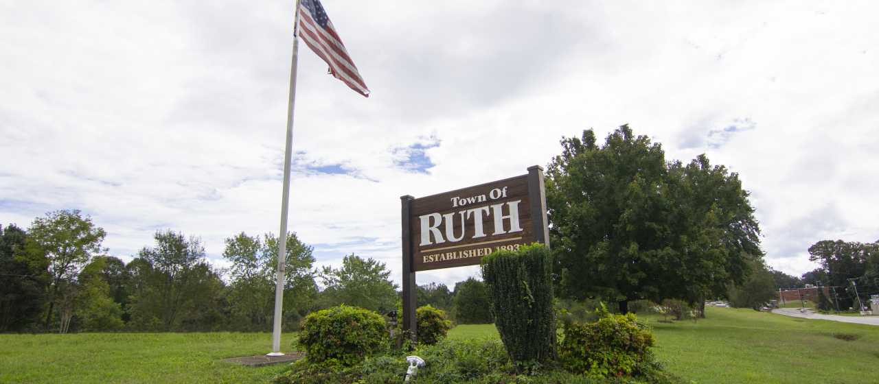 Ruth, NC welcome sign}
