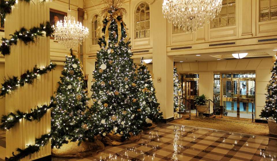 Holiday Decorations in New Orleans Hotel Lobbies