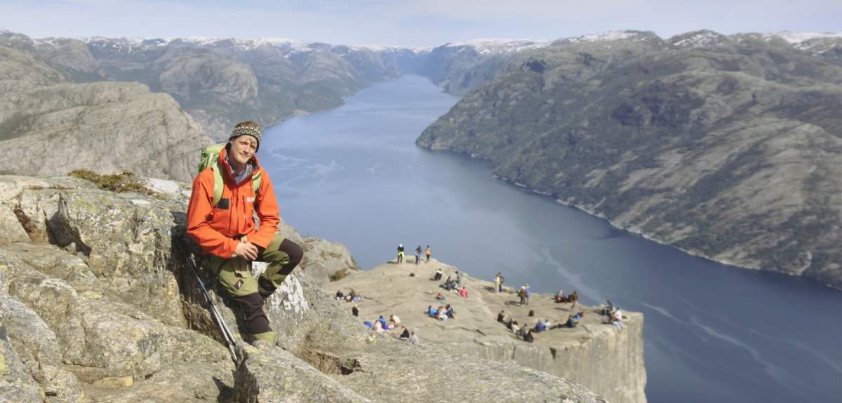 Nature guide Johannes at Preikestolen in Fjord Norway