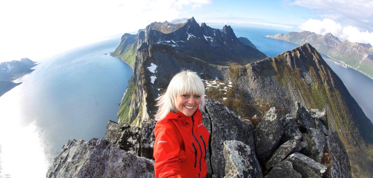 At the top of Segla at Senja, Northern Norway