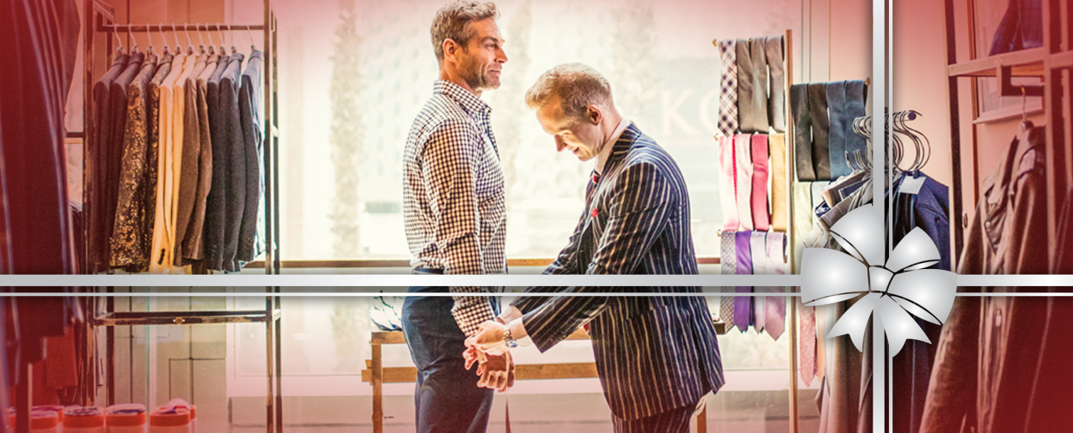 Stitched custom suit fitting
