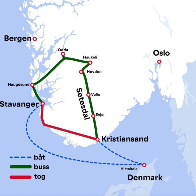 Kart - Kristiansand - Setesdal - Haugesund - Stavanger