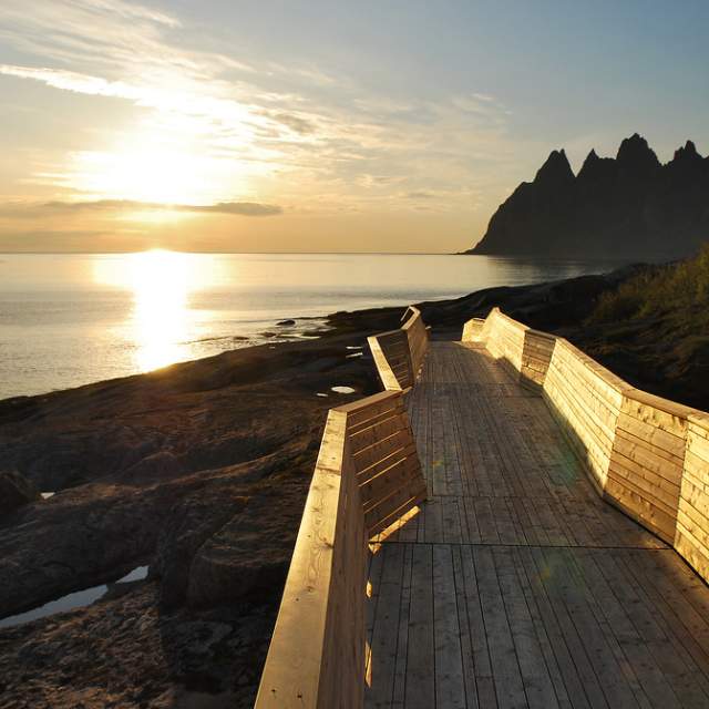 Tungeneset walkpath on Norwegian Scenic Route Senja in Northern Norway