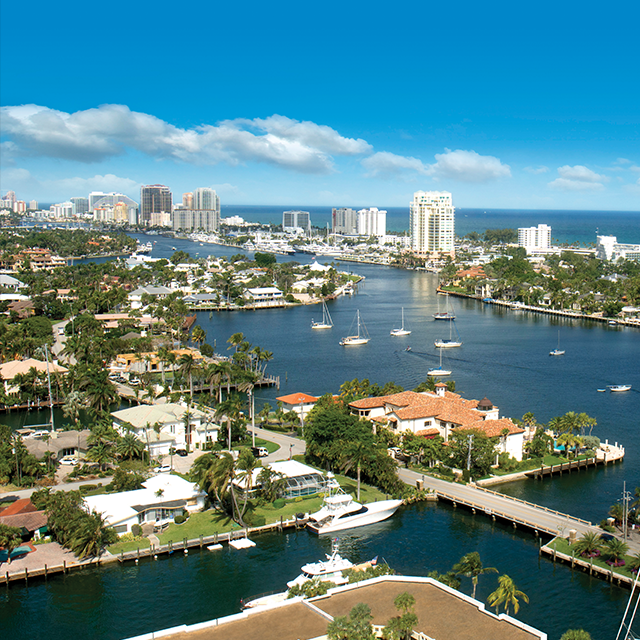 Aerial view of Fort Lauderdale, FL