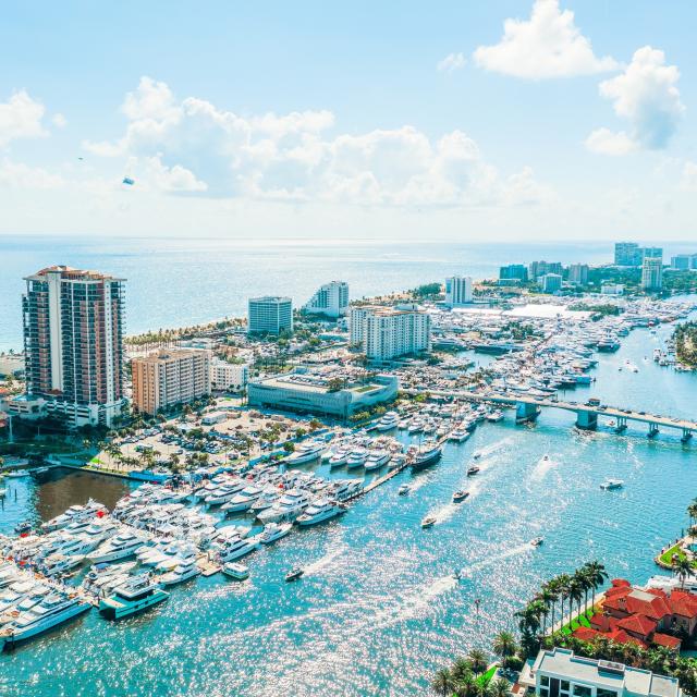 Aerial view of the Fort Lauderdale International Boat Show