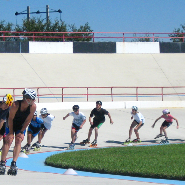 People skating at Brian Piccolo Sports Park & Velodrome