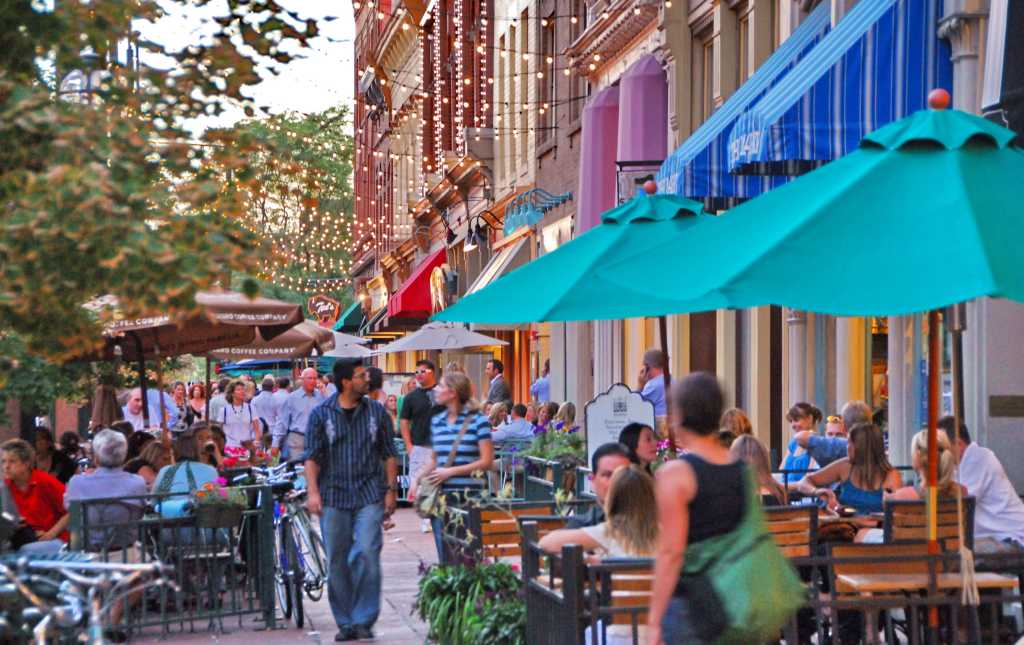 Denver Ping Visit Larimer Square Outdoor Dining Dusk