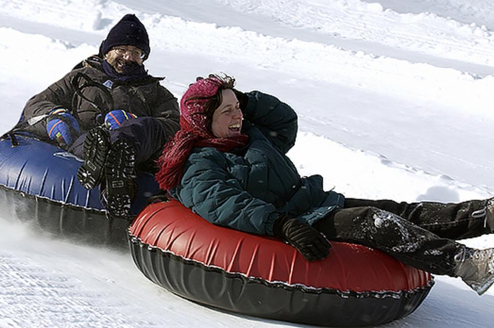 Snow tubing at Hunter Mountain. Photogaph by NYS ESD Snow tubing at Hunter Mountain. Photogaph by NYS ESD